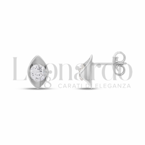 con Zircone bianco da Misura pietra o modello 5,00 mm in Oro Bianco da 2gr.