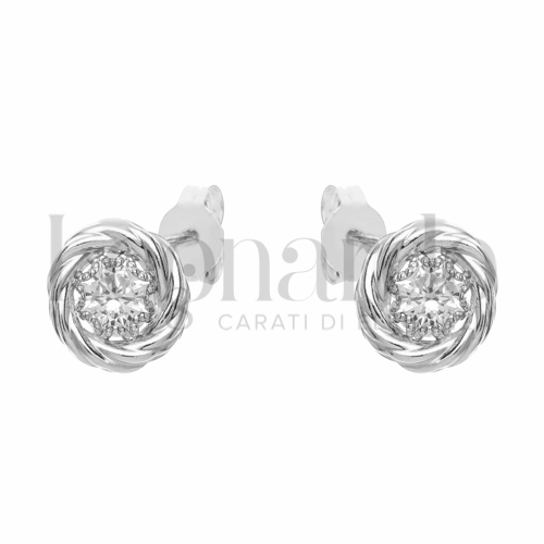 con Zircone bianco da Misura pietra 6,00 mm in Oro Bianco da 1,7gr.
