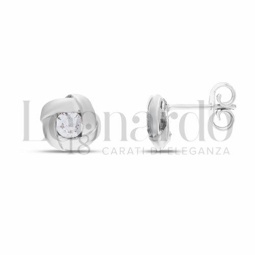 con Zircone bianco da Misura pietra o modello 4,00 mm in Oro Bianco da 2,8gr.
