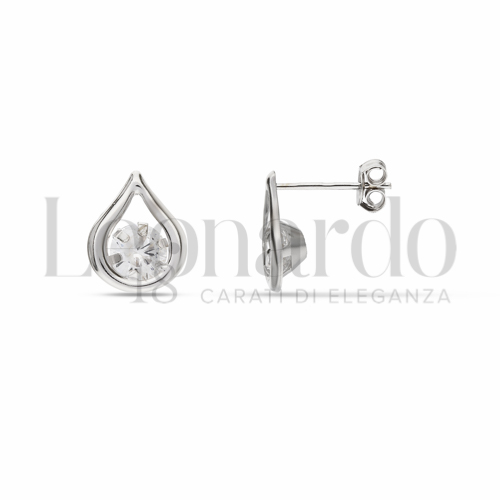 con Zircone bianco da Misura pietra 5,00 mm in Oro Bianco da 1gr.