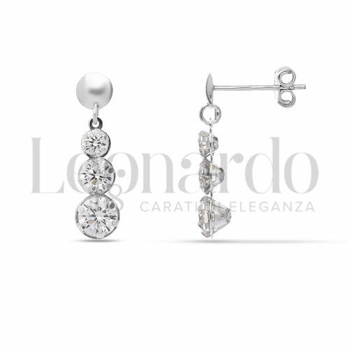 con Zircone bianco da Misura pietra o modello Pendente in Oro Bianco da 1,6gr.