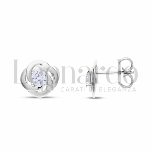 con Zircone bianco da Misura pietra o modello 4,00 mm in Oro Bianco da 1,8gr.