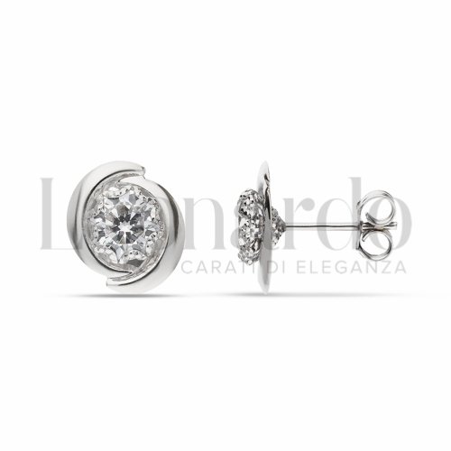 con Zircone bianco da Misura pietra o modello 6,00 mm in Oro Bianco da 1,5gr.