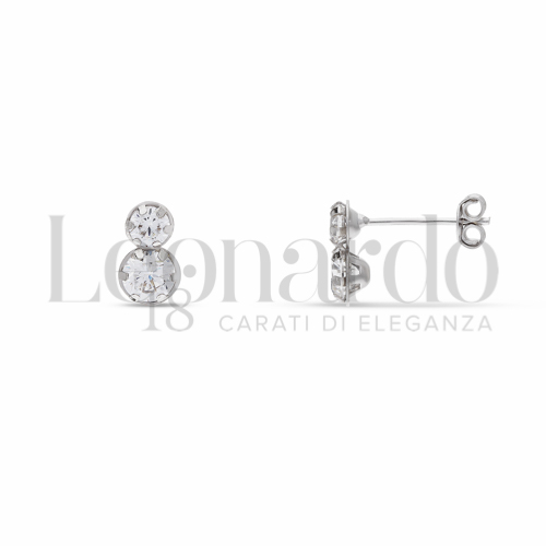 con Zircone bianco da Misura pietra o modello Pendente in Oro Bianco da 0,8gr.