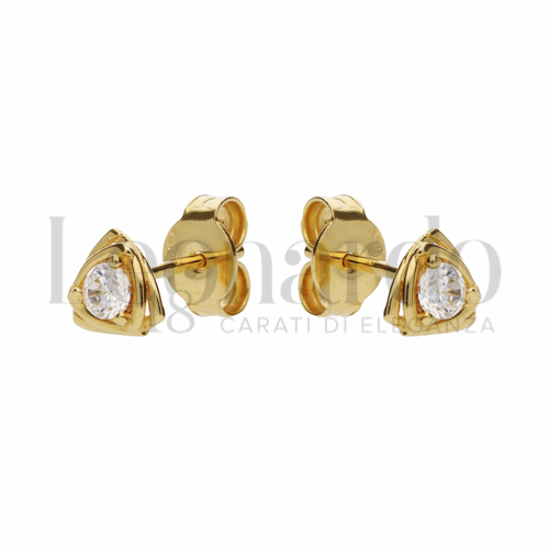 con Zircone bianco da Misura pietra 3,00 mm in Oro Giallo da 1,1gr.