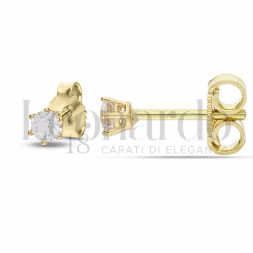 con Zircone bianco da Misura pietra o modello 3,00 mm in Oro Giallo da 1gr.