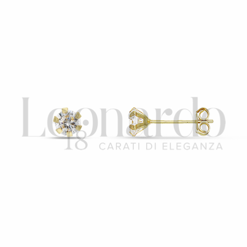con Zircone bianco da Misura pietra o modello 3,50 mm in Oro Giallo da 0,4gr.