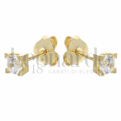 con Zircone bianco da Misura pietra o modello 4,00 mm in Oro Giallo da 1,5gr.