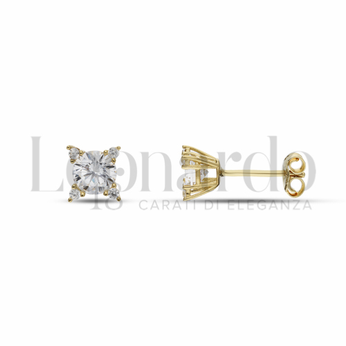 con Zircone bianco da Misura pietra o modello 5,00 mm in Oro Giallo da 1,7gr.
