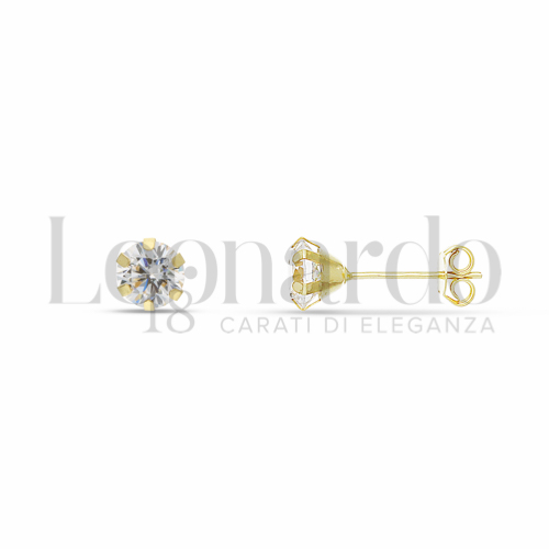 con Zircone bianco da Misura pietra 5,00 mm in Oro Giallo da 0,7gr.