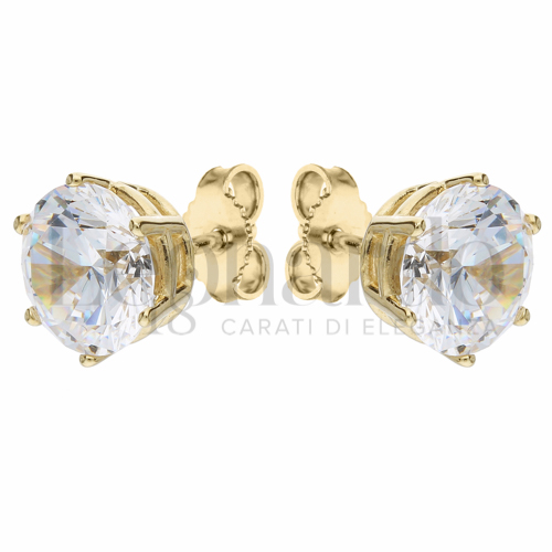 con Zircone bianco da Misura pietra o modello 8,00 mm in Oro Giallo da 3gr.