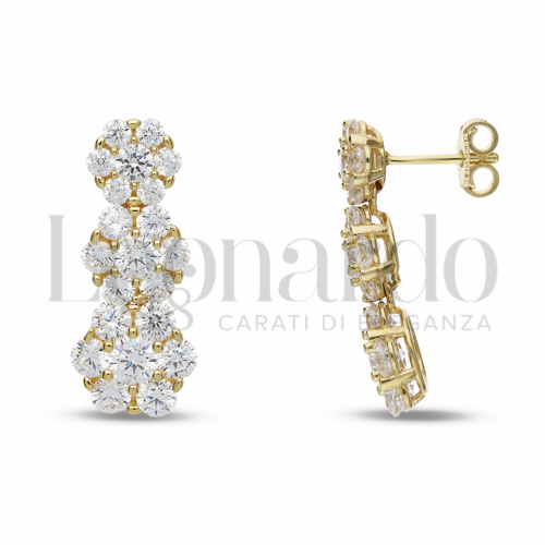 con Zircone bianco da Misura pietra o modello Trilogy Scalare in Oro Giallo da 6,9gr.