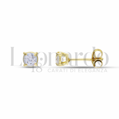 con Zircone bianco da Misura pietra o modello 4,00 mm in Oro Giallo da 1,4gr.