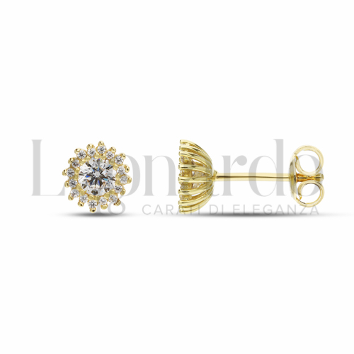 con Zircone bianco da Misura pietra o modello 4,00 mm in Oro Giallo da 1,8gr.