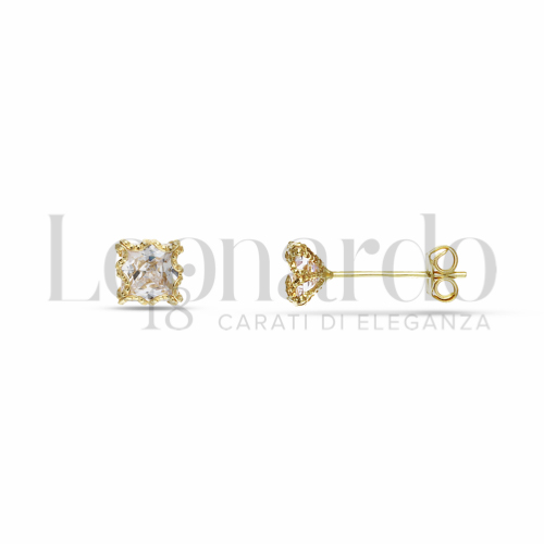 con Zircone bianco da Misura pietra o modello 4,00 mm in Oro Giallo da 0,6gr.