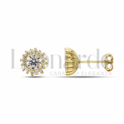 con Zircone bianco da Misura pietra 5,00 mm in Oro Giallo da 2,8gr.