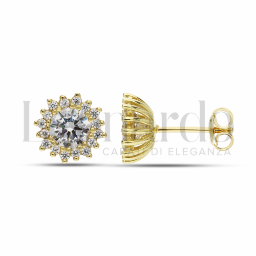 con Zircone bianco da Misura pietra 6,00 mm in Oro Giallo da 3,6gr.