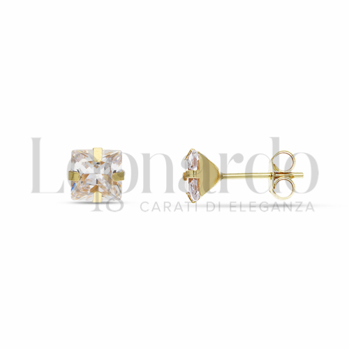 con Zircone bianco da Misura pietra o modello 6,00 mm in Oro Giallo da 1,4gr.