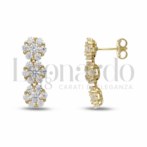 con Zircone bianco da Misura pietra o modello Trilogy Lineare Mobile in Oro Giallo da 5,3gr.