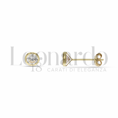 con Zircone bianco da Misura pietra o modello 4,00 mm in Oro Giallo da 0,5gr.