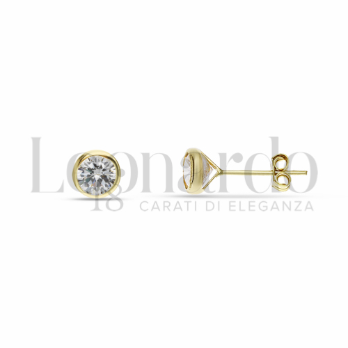 con Zircone bianco da Misura pietra o modello 5,00 mm in Oro Giallo da 0,7gr.