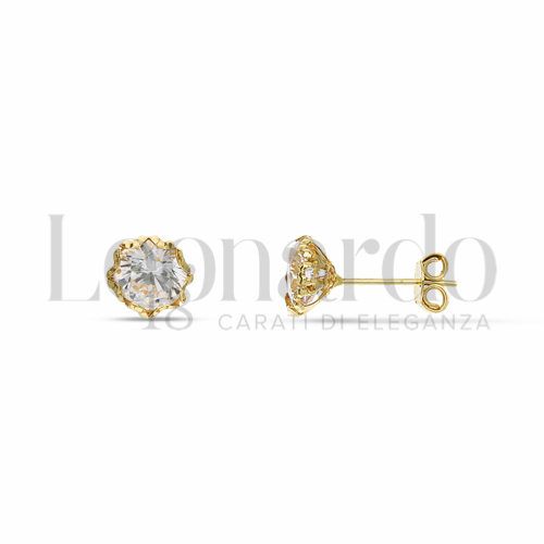 con Zircone bianco da Misura pietra 5,00 mm in Oro Giallo da 0,7gr.