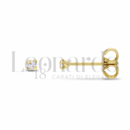 con Zircone bianco da Misura pietra 2,00 mm in Oro Giallo da 0,7gr.