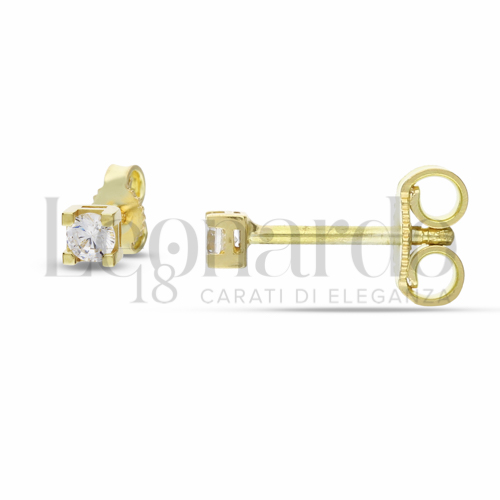 con Zircone bianco da Misura pietra o modello 2,50 mm in Oro Giallo da 1gr.