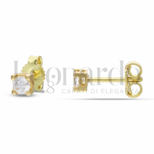 con Zircone bianco da Misura pietra o modello 3,00 mm in Oro Giallo da 1,3gr.