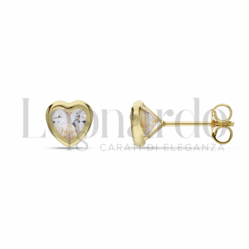 con Zircone bianco da Misura pietra o modello 6,00 mm in Oro Giallo da 1,1gr.
