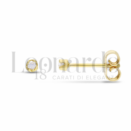 con Zircone bianco da Misura pietra 2,00 mm in Oro Giallo da 0,7gr.