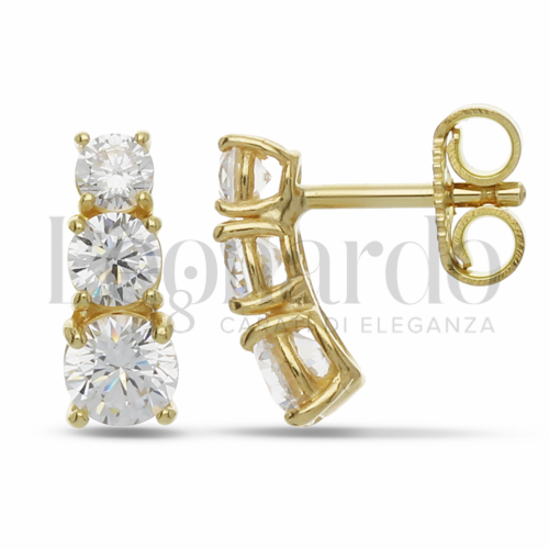 con Zircone bianco da Misura pietra o modello 3,00 - 4,00 - 5,00 mm in Oro Giallo da 2,1gr.