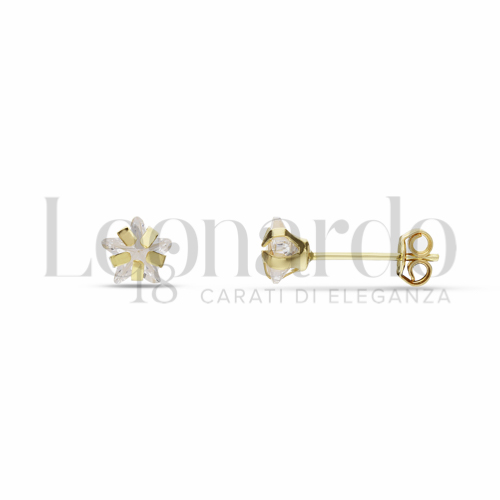 con Zircone bianco da Misura pietra 5,00 mm in Oro Giallo da 0,6gr.