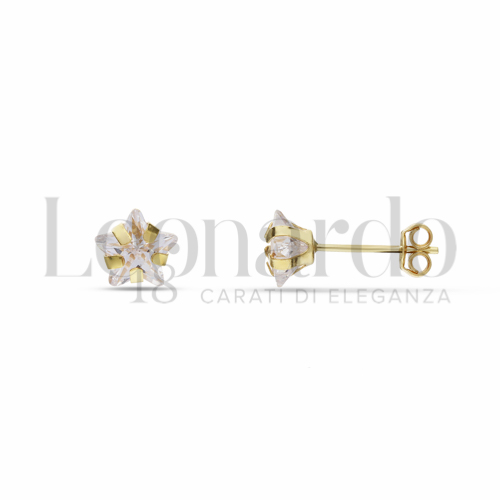 con Zircone bianco da Misura pietra 6,00 mm in Oro Giallo da 0,8gr.
