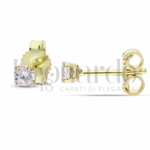 con Zircone bianco da Misura pietra o modello 3,00 mm in Oro Giallo da 1gr.