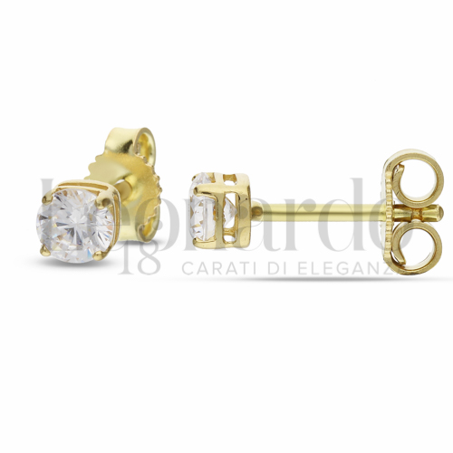 con Zircone bianco da Misura pietra o modello 4,00 mm in Oro Giallo da 1,2gr.