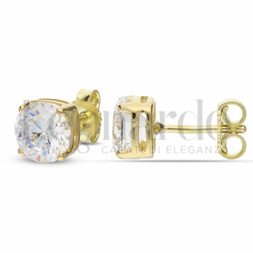 con Zircone bianco da Misura pietra o modello 7,00 mm in Oro Giallo da 2,5gr.