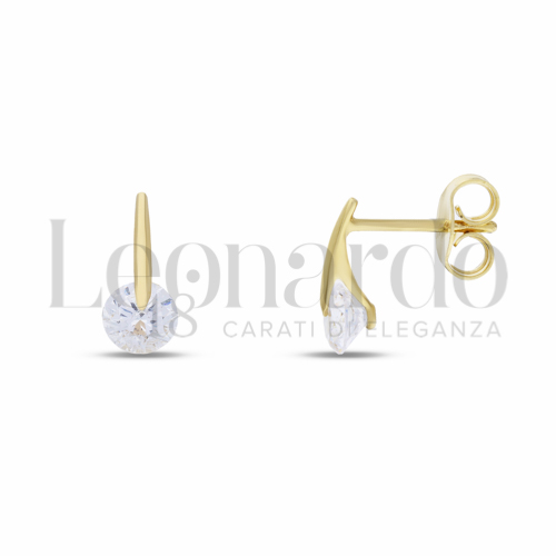 con Zircone bianco da Misura pietra 5,00 mm in Oro Giallo da 1,3gr.