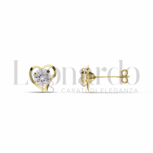 con Zircone bianco da Misura pietra o modello 5,00 mm in Oro Giallo da 0,8gr.