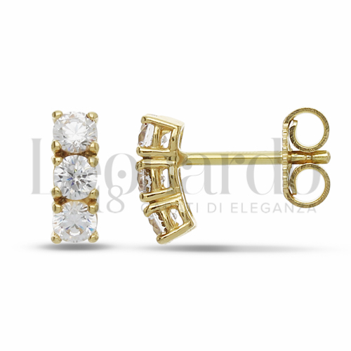 con Zircone bianco da Misura pietra o modello 3,00 mm in Oro Giallo da 1,7gr.