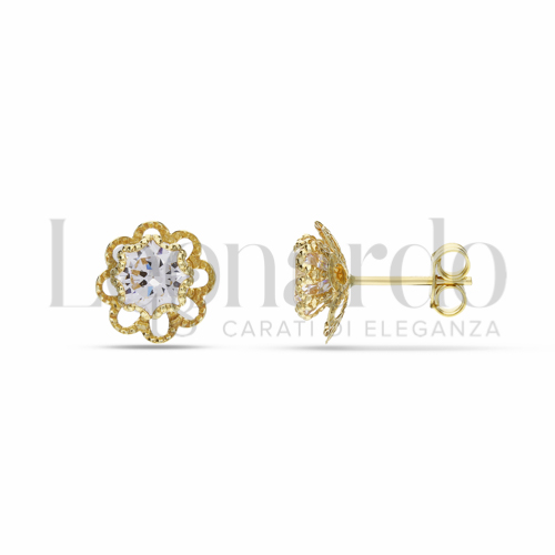 con Zircone bianco da Misura pietra 6,00 mm in Oro Giallo da 1,4gr.