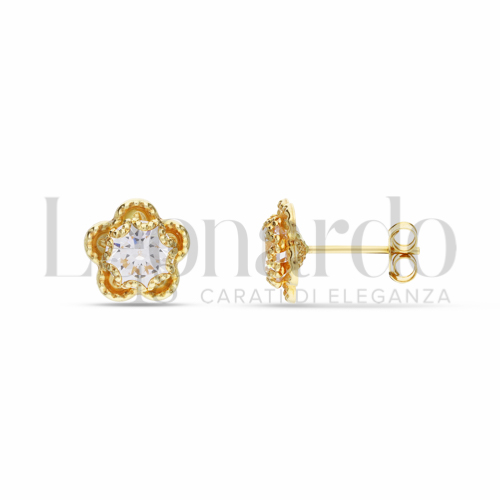 con Zircone bianco da Misura pietra 6,00 mm in Oro Giallo da 1,4gr.