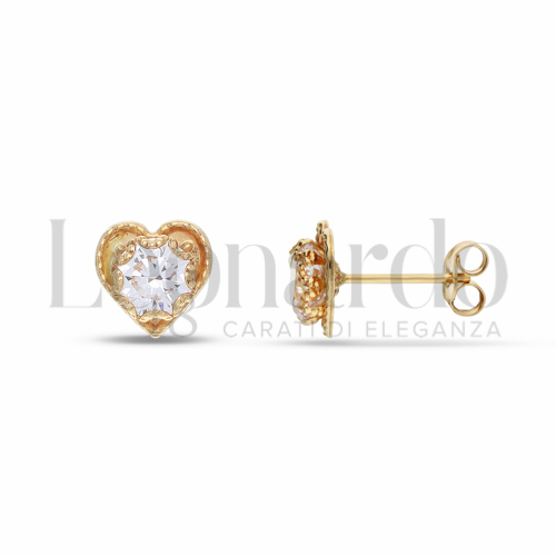 con Zircone bianco da Misura pietra 6,00 mm in Oro Giallo da 1,4gr.