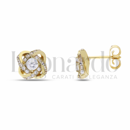 con Zircone bianco da Misura pietra o modello 4,00 mm in Oro Giallo da 2,8gr.