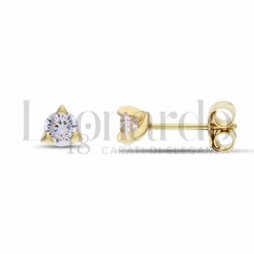 con Zircone bianco da Misura pietra o modello 5,00 mm in Oro Giallo da 1,6gr.