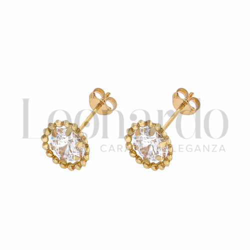 con Zircone bianco da Misura pietra 5,00 mm in Oro Giallo da 0,6gr.