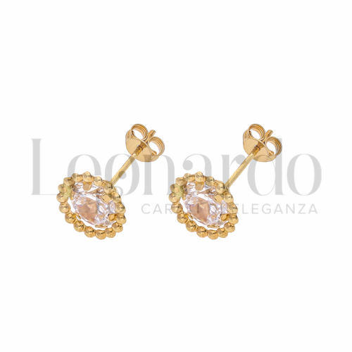 con Zircone bianco da Misura pietra 6,00 mm in Oro Giallo da 0,9gr.