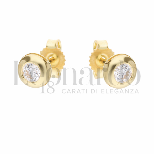 con Zircone bianco da Misura pietra o modello 3,50 mm in Oro Giallo da 1,5gr.