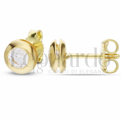 con Zircone bianco da Misura pietra o modello 4,00 mm in Oro Giallo da 1,7gr.
