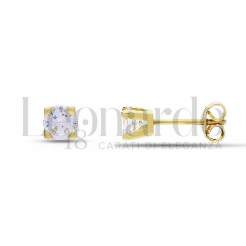con Zircone bianco da Misura pietra 5,00 mm in Oro Giallo da 1,8gr.